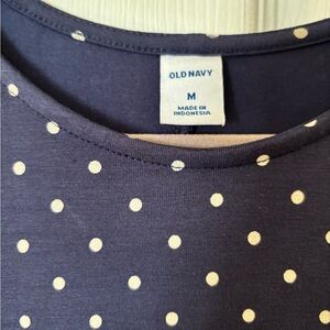 Old Navy Navy Blue Polka Dot knit tdress